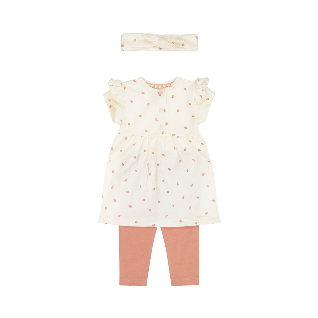 Conjunto 3 Piezas Vestido, Legging y Diadema Catarinas para Niña - Kool KidsDIRKJEKool KidsN58462-3MConjunto 3 Piezas Vestido, Legging y Diadema Catarinas para Niña3 MesesOff White8720815588327